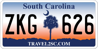 SC license plate ZKG626