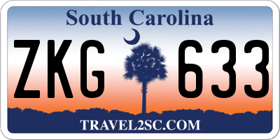 SC license plate ZKG633