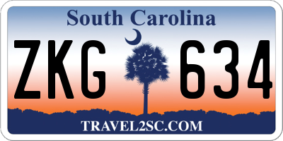 SC license plate ZKG634