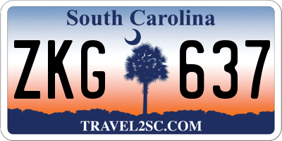 SC license plate ZKG637