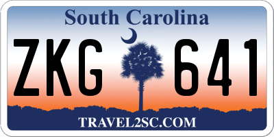 SC license plate ZKG641