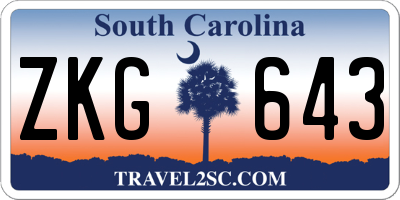 SC license plate ZKG643