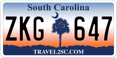 SC license plate ZKG647