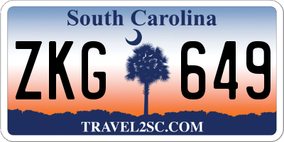 SC license plate ZKG649