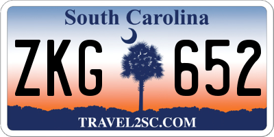 SC license plate ZKG652