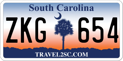 SC license plate ZKG654