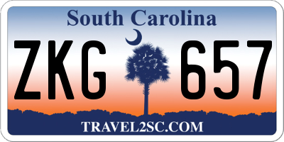 SC license plate ZKG657