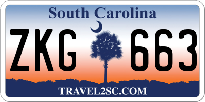SC license plate ZKG663