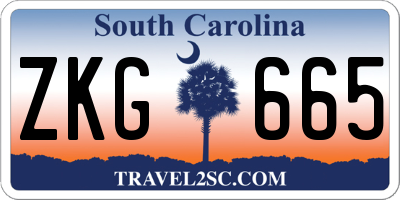 SC license plate ZKG665