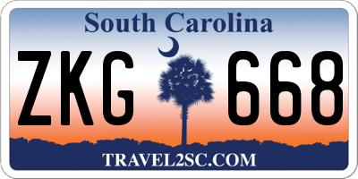 SC license plate ZKG668