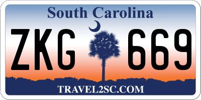 SC license plate ZKG669