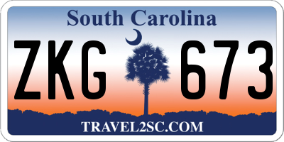 SC license plate ZKG673