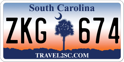 SC license plate ZKG674