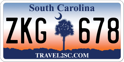 SC license plate ZKG678