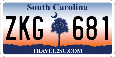 SC license plate ZKG681