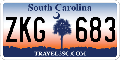SC license plate ZKG683