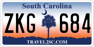 SC license plate ZKG684