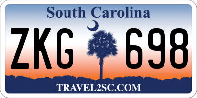 SC license plate ZKG698