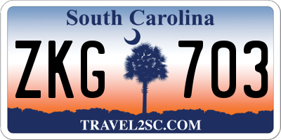 SC license plate ZKG703