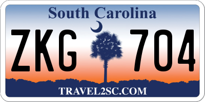 SC license plate ZKG704