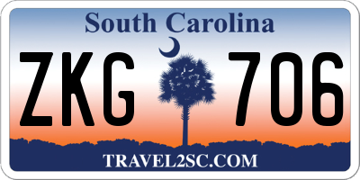 SC license plate ZKG706