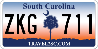 SC license plate ZKG711