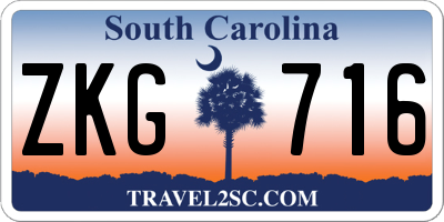 SC license plate ZKG716