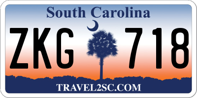 SC license plate ZKG718