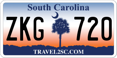 SC license plate ZKG720