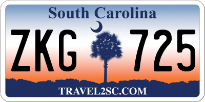 SC license plate ZKG725