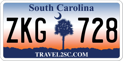 SC license plate ZKG728