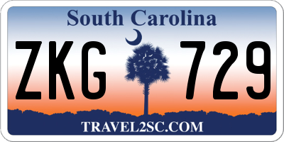 SC license plate ZKG729