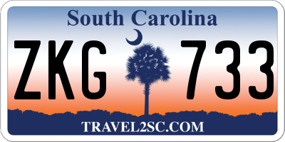 SC license plate ZKG733