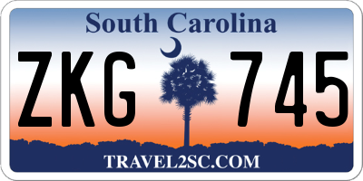 SC license plate ZKG745