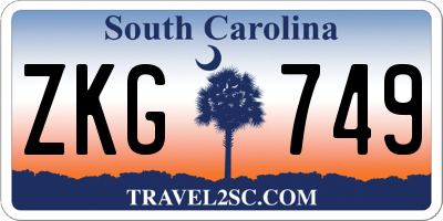 SC license plate ZKG749