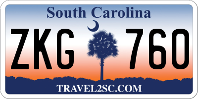 SC license plate ZKG760