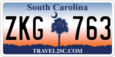 SC license plate ZKG763