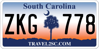 SC license plate ZKG778