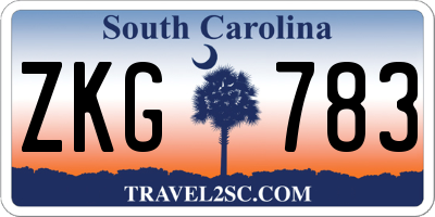 SC license plate ZKG783