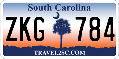 SC license plate ZKG784