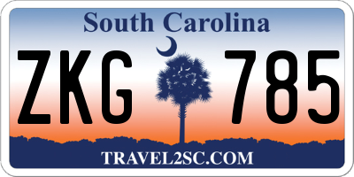 SC license plate ZKG785
