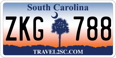 SC license plate ZKG788