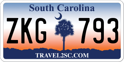 SC license plate ZKG793