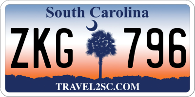 SC license plate ZKG796