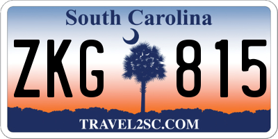 SC license plate ZKG815