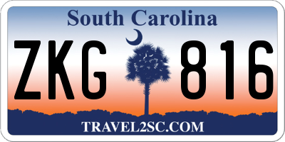 SC license plate ZKG816