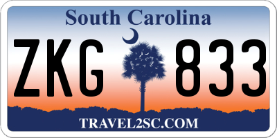 SC license plate ZKG833