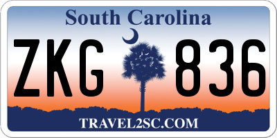 SC license plate ZKG836