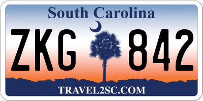 SC license plate ZKG842