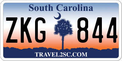 SC license plate ZKG844